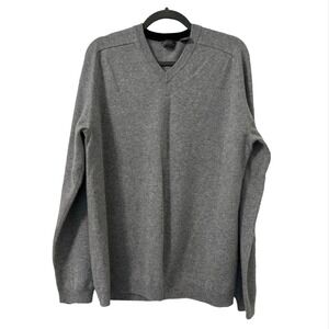 Pure‎ Stuff 100% Cashmere Sweater Mens XL Grey V Neck Minimalist Modern